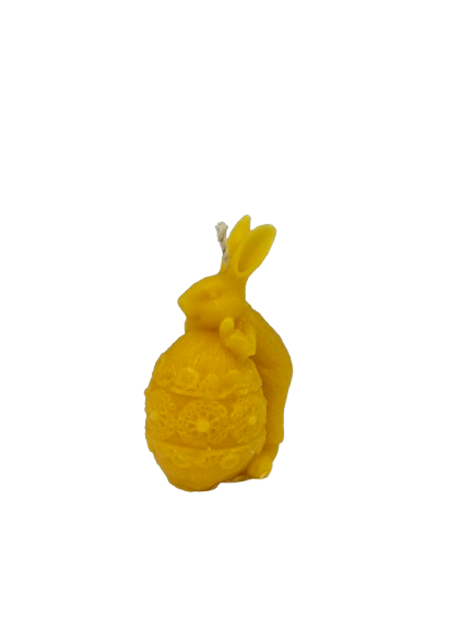 Svíčka ze včelího vosku - zajíček s kraslicí