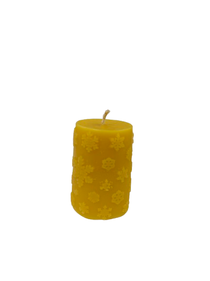 Svíčka ze včelího vosku - sněhové vločky