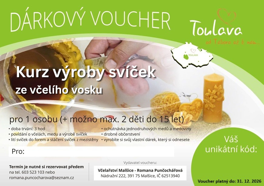 Dárkový poukaz/voucher výroba svíček
