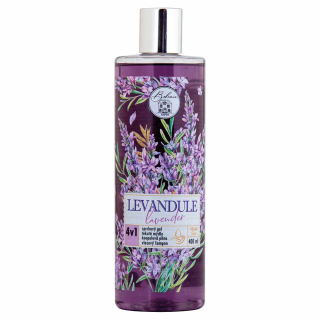 4v1 sprchový gel, šampon, pěna a mýdlo 400 ml – levandule