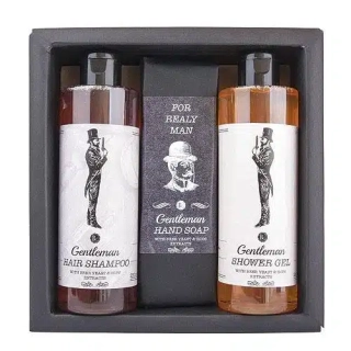 Kosmetická sada pro muže Gentleman – gel 250 ml, mýdlo 145 g a šampon 250 ml