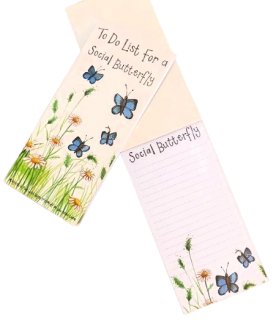 Nákupní seznam Social butterfly, 23*10 cm